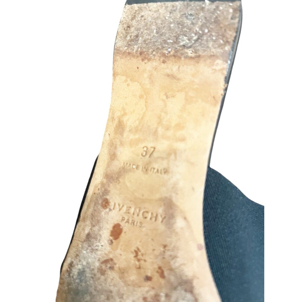 Givenchy Bedford Black Logo Print Leather Slip On Mules Size 6.5 - Picture 10 of 12